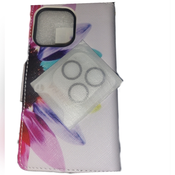NWT iPhone 14 PRO WATER COLOR PHONE WALLET ZIP POUCH CARD SLOTS STRAP MAGNET - Picture 4 of 5